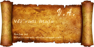 Váradi Atala névjegykártya
